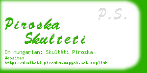 piroska skulteti business card