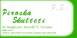 piroska skulteti business card